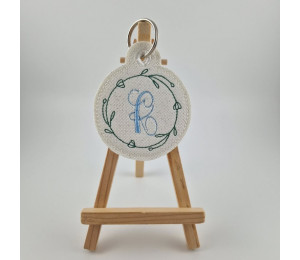 2€ ZUSATZTÜRCHEN 16. Dezember - Stickserie - ITH Anhänger Blumenrahmen Monogram